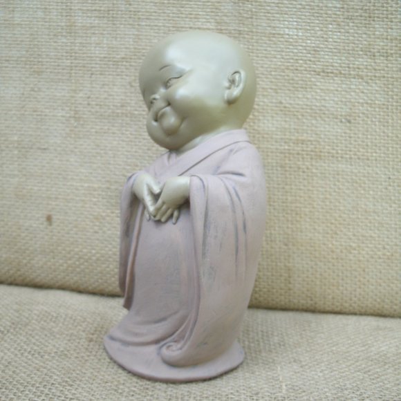 Standing Buddhist Monk Resin Figurine - Picture 8 of 16